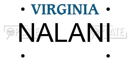 NALANI Virginia License Plate
