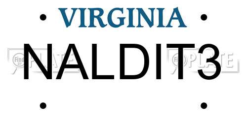 NALDIT3 Virginia License Plate