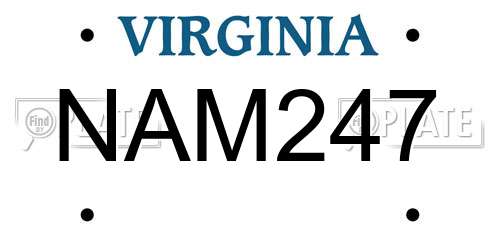 NAM247 Virginia License Plate