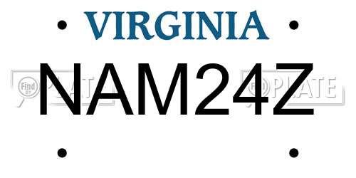 NAM24Z Virginia License Plate