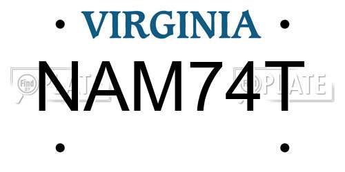 NAM74T Virginia License Plate