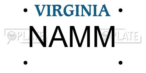 NAMM Virginia License Plate