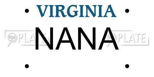 NANA Virginia License Plate