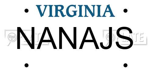 NANAJS Virginia License Plate