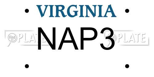 NAP3 Virginia License Plate