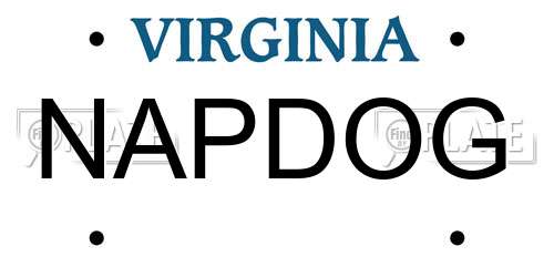 NAPDOG Virginia License Plate
