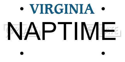 NAPTIME Virginia License Plate