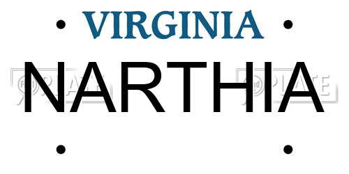 NARTHIA Virginia License Plate