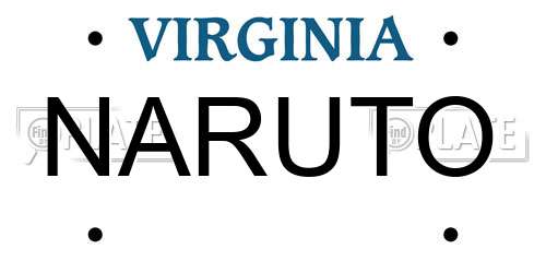 NARUTO Virginia License Plate