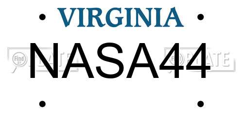 NASA44 Virginia License Plate