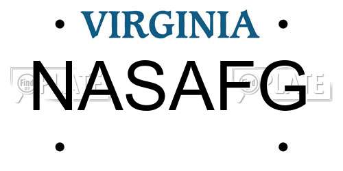 NASAFG Virginia License Plate