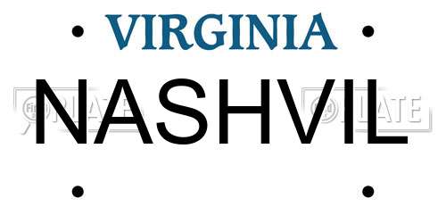 NASHVIL Virginia License Plate