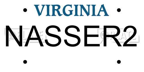 NASSER2 Virginia License Plate