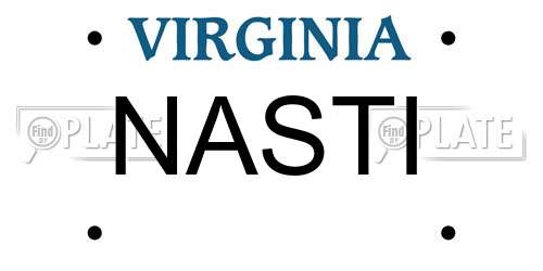 NASTI Virginia License Plate
