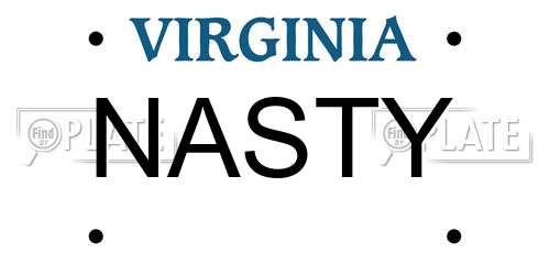 NASTY Virginia License Plate