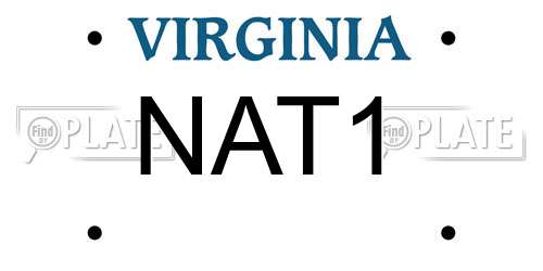 NAT1 Virginia License Plate