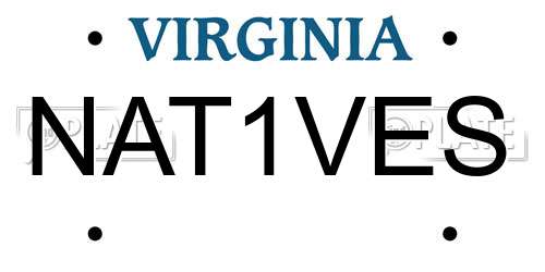 NAT1VES Virginia License Plate