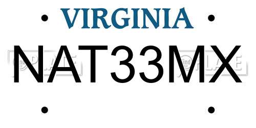 NAT33MX Virginia License Plate
