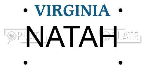 NATAH Virginia License Plate
