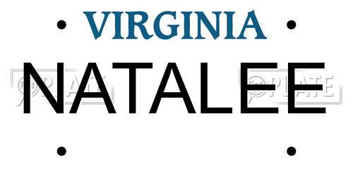 NATALEE Virginia License Plate