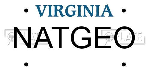 NATGEO Virginia License Plate