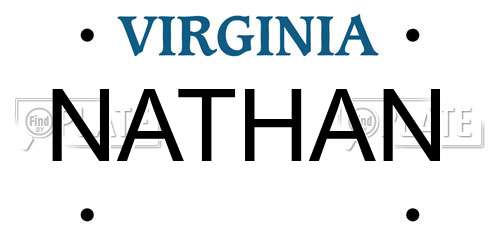 NATHAN Virginia License Plate