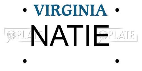 NATIE Virginia License Plate