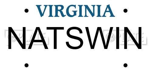 NATSWIN Virginia License Plate
