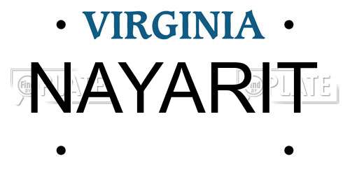 NAYARIT Virginia License Plate