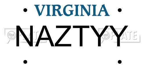NAZTYY Virginia License Plate