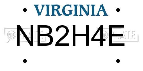 NB2H4E Virginia License Plate