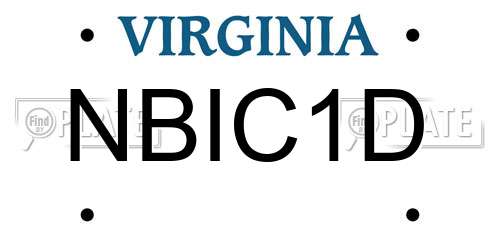 NBIC1D Virginia License Plate