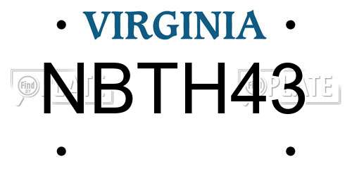 NBTH43 Virginia License Plate