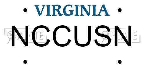 NCCUSN Virginia License Plate