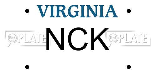NCK Virginia License Plate