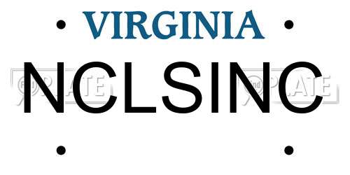 NCLSINC Virginia License Plate
