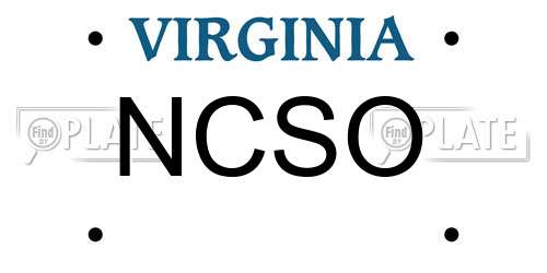 NCSO Virginia License Plate