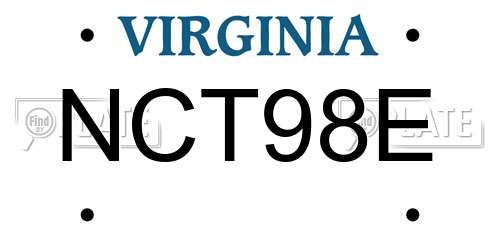NCT98E Virginia License Plate