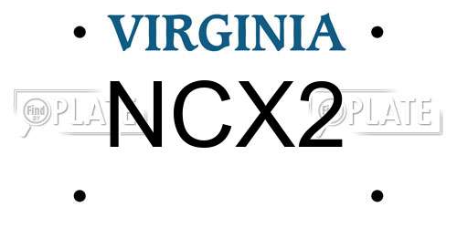 NCX2 Virginia License Plate