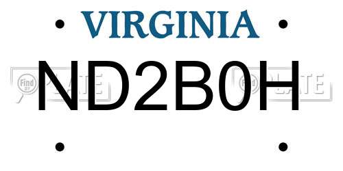 ND2B0H Virginia License Plate