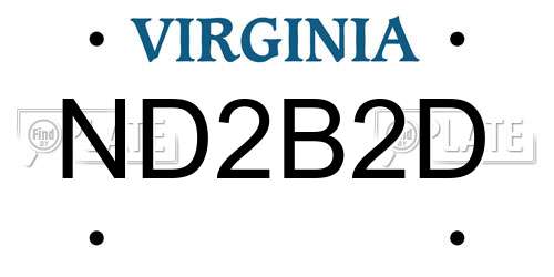 ND2B2D Virginia License Plate