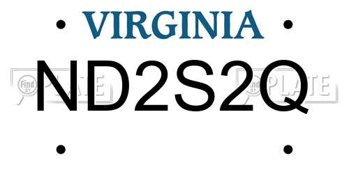 ND2S2Q Virginia License Plate