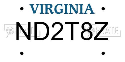 ND2T8Z Virginia License Plate