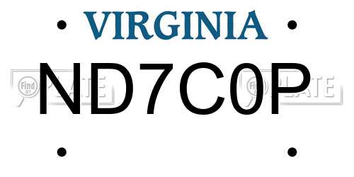 ND7C0P Virginia License Plate