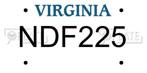 NDF225 Virginia License Plate