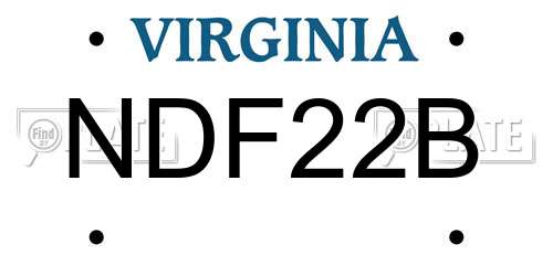NDF22B Virginia License Plate