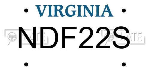 NDF22S Virginia License Plate