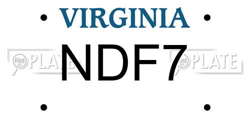 NDF7 Virginia License Plate
