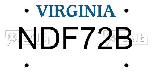 NDF72B Virginia License Plate