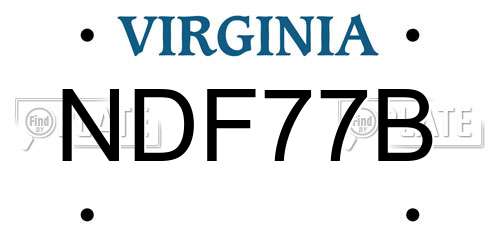NDF77B Virginia License Plate